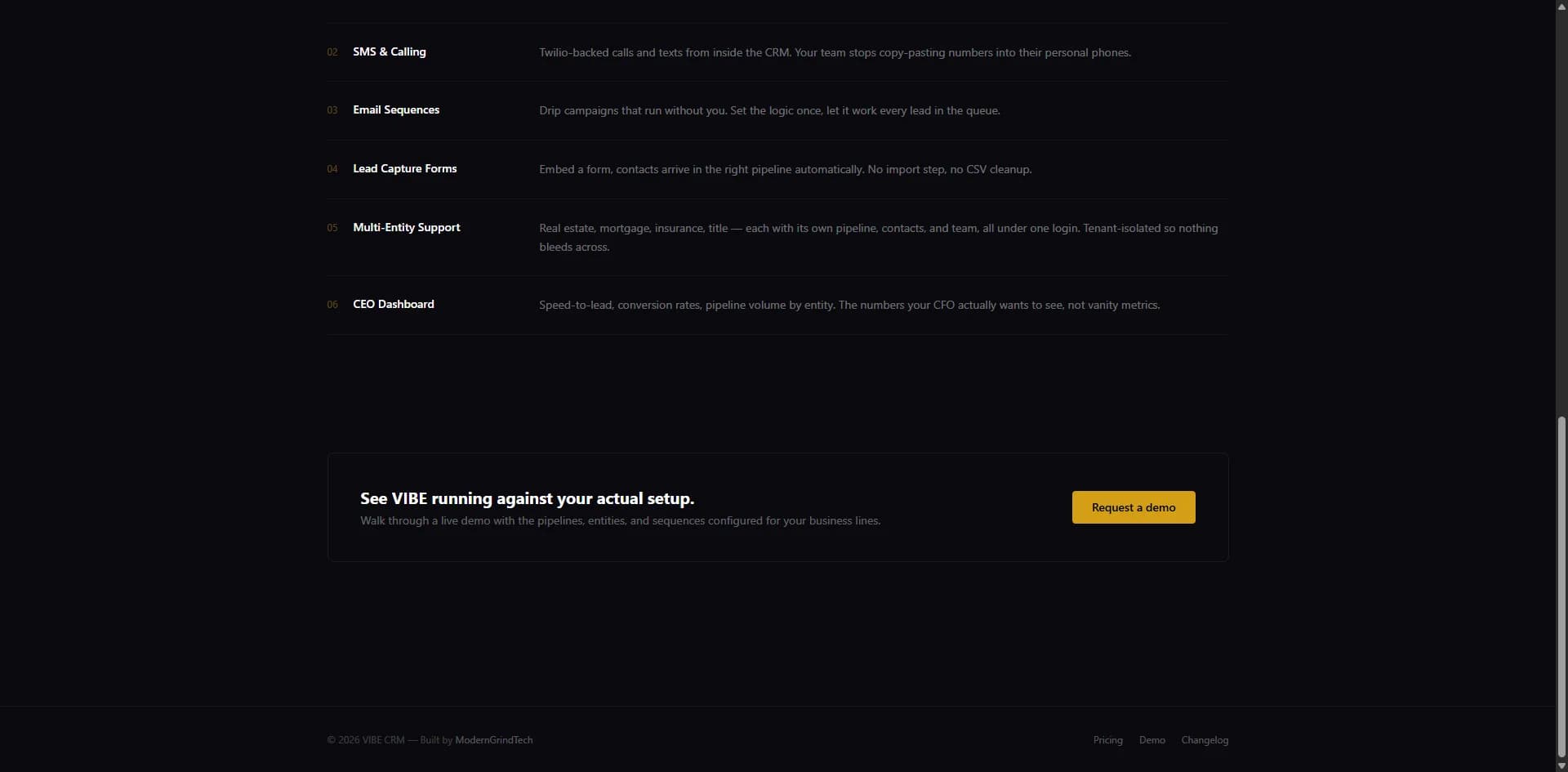 VIBE CRM pricing page showing subscription tiers and plan comparison for real estate teams