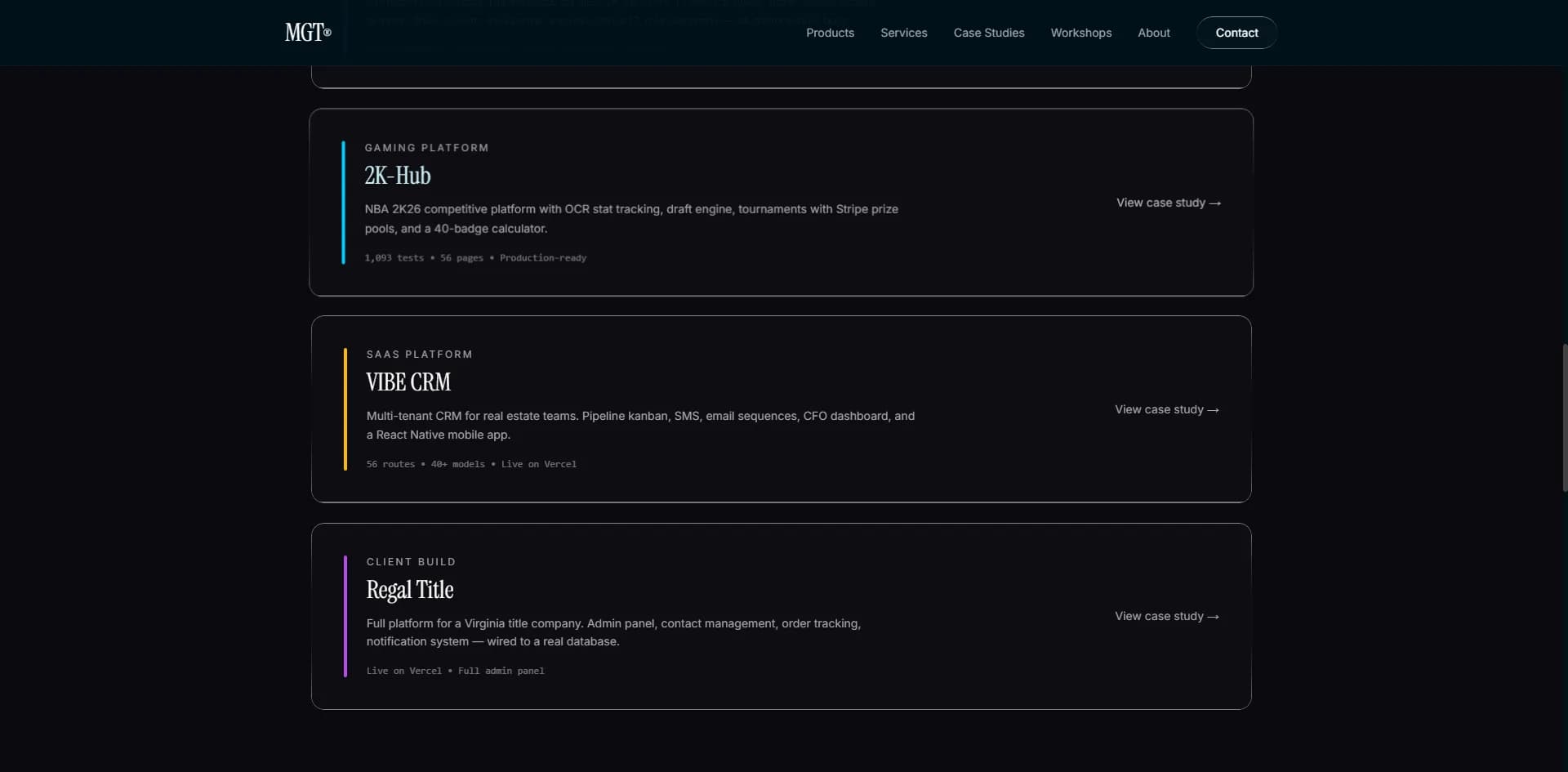 Homepage mobile view