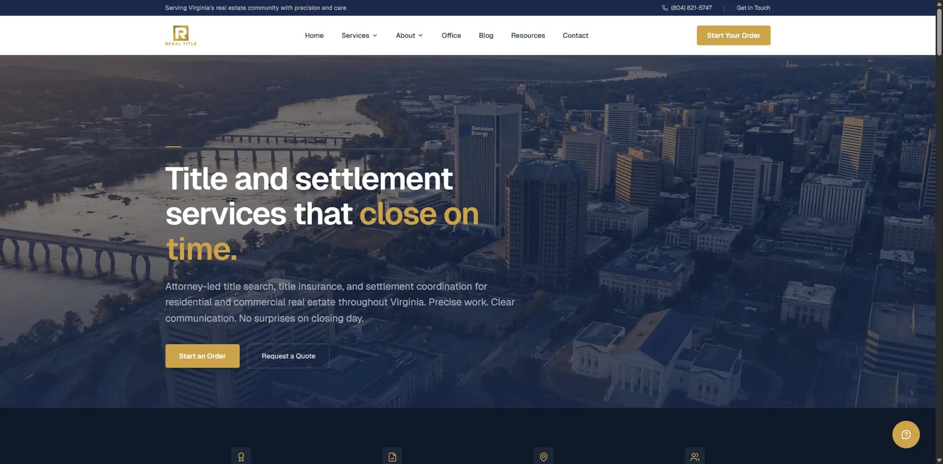 Regal Title live website screenshot