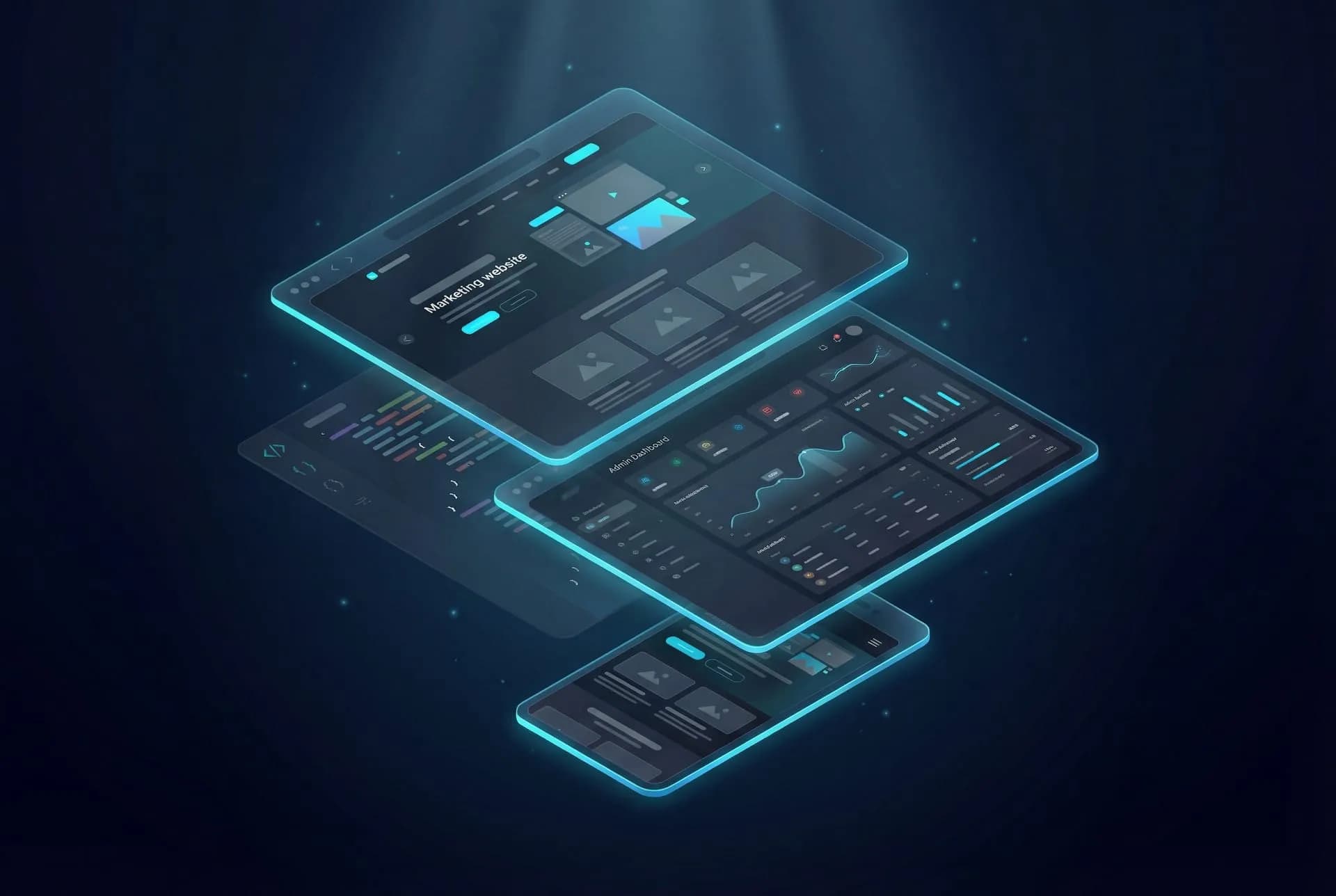 Full-stack web development workspace showing code and live application